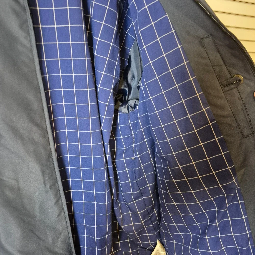 Chaps Men's XL Jacket Navy Blue Zip‎ Front Lightweight Casual Grandpa Harrington